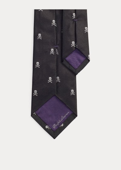 Corbatas Ralph Lauren Hombre Negros - Skull-and-Crossbones Repp - PAJWF4731